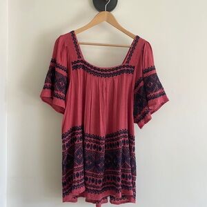 Free People embroidered mini dress